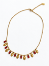 Collier doré à pampilles cœur et ornements facettés en acier inoxydable - 3 coloris