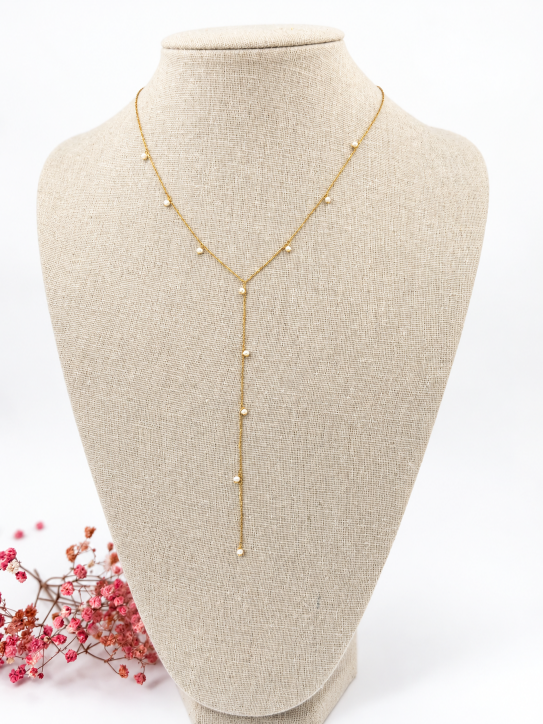 Y-Halskette mit goldener Blume aus Edelstahl – Feine Eleganz und sommerlicher Trend