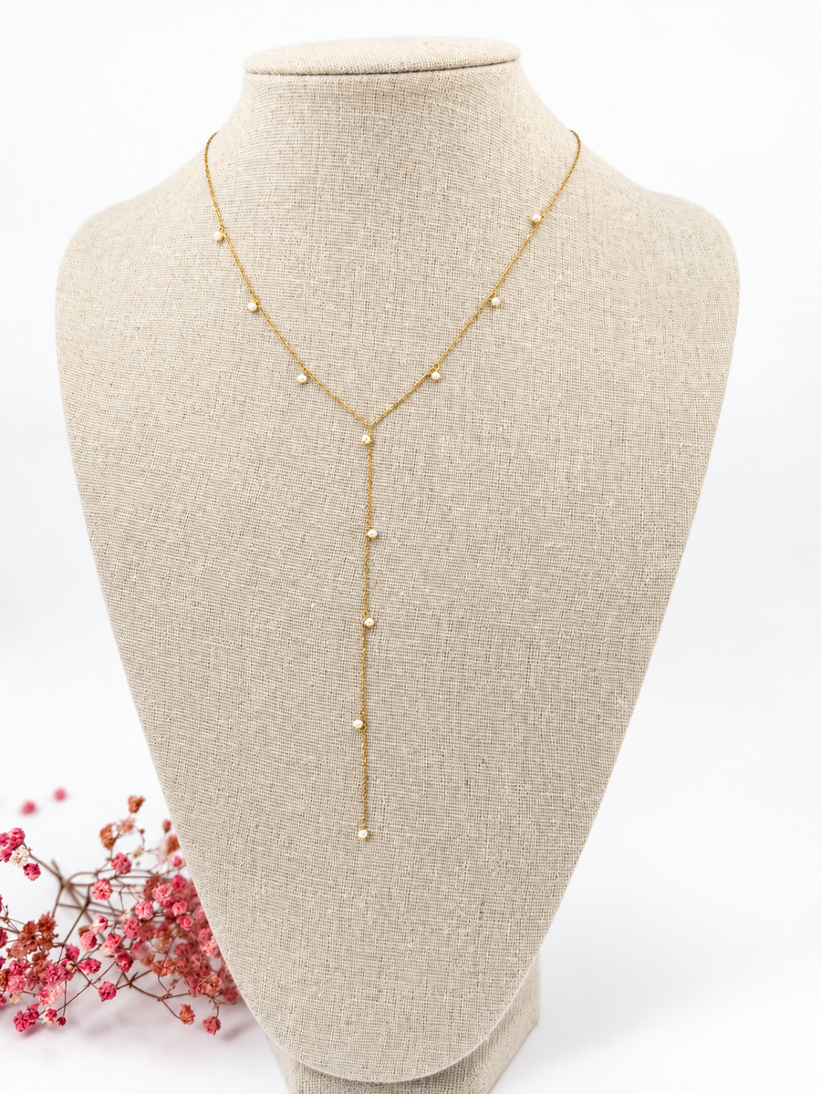 Y-Halskette mit goldener Blume aus Edelstahl – Feine Eleganz und sommerlicher Trend