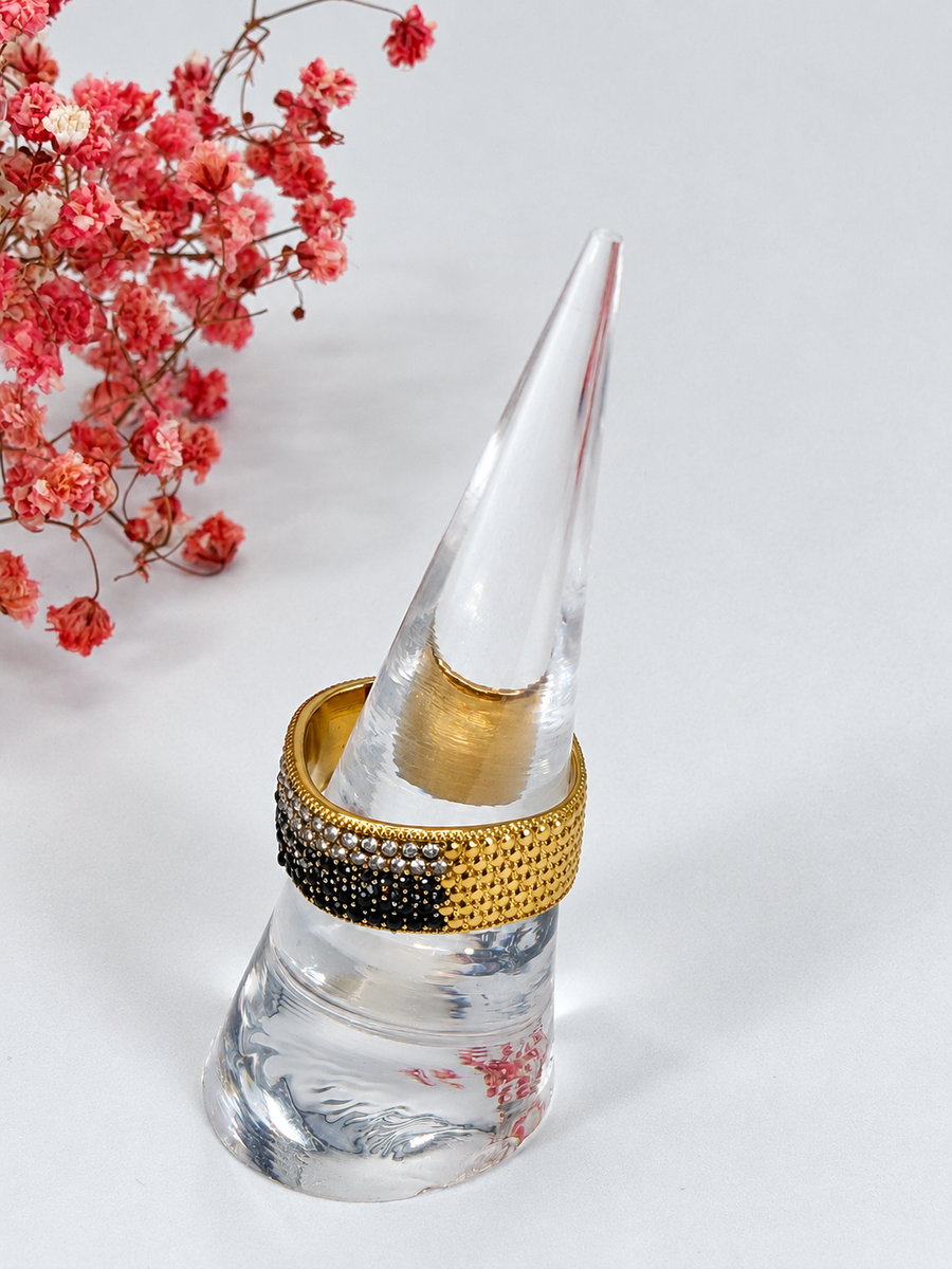 Goudkleurige roestvrijstalen zonne-ring – diameter 2 cm