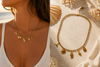 Collier Coquillages & Océan en Acier Inoxydable Doré – Collier Breloques Marin Femme