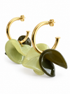 Boucles d’oreilles créoles à pétales ondulés en acier inoxydable doré – 4 coloris, 5 cm
