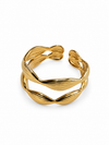 Verstellbarer Ring mit goldenen Blumen aus Edelstahl – Motiv 3 cm