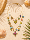 Collier Multi-Rang Estival Coloré Bohème – Acier Inoxydable Doré