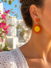 Boucles d’oreilles soleil orange et jaune diamètre 5cm – L’éclat solaire et bohème de l’été 🧡☀️