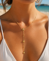 Collier Y étoile de mer doré en acier inoxydable