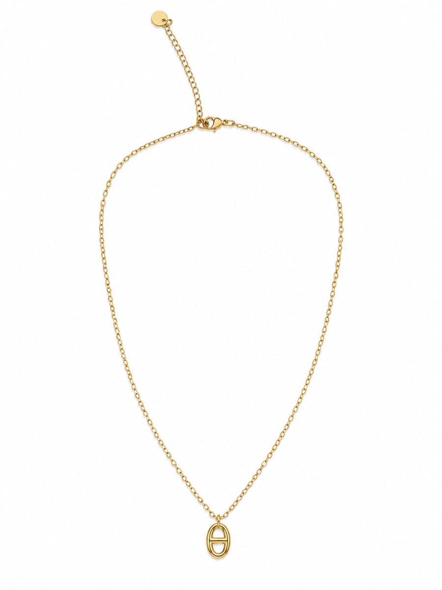 Collier doré à pendentif chaîne d’ancre en acier inoxydable