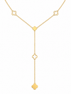 Collier Y trèfle doré en acier inoxydable – style chic et intemporel
