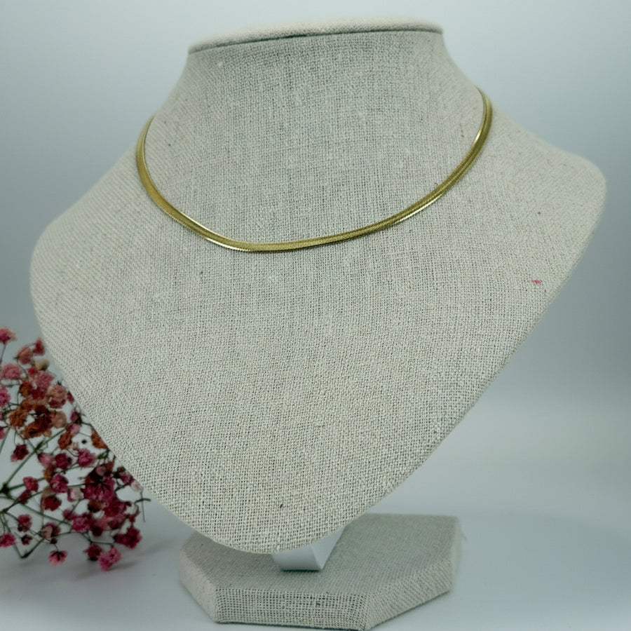 Schlangenhalskette aus Edelstahl – glatte und glänzende verstellbare Kette (goldfarben oder silberfarben).
