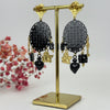 Boucles d’oreilles camée baroques acier inoxydable – Noir & Or
