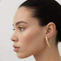 Boucles d'oreilles créoles acier inoxydable dorées forme Banane.
