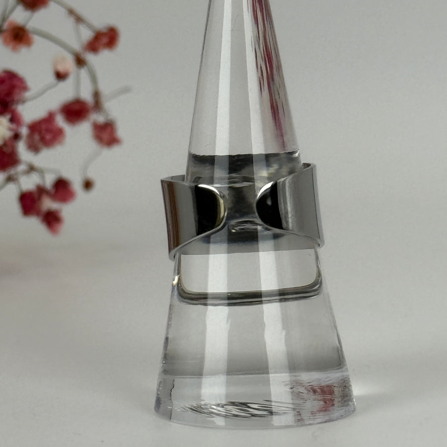 Bague ajustable breloque anneau mobile façon « toggle » en acier inoxydable – Dorée ou Argentée