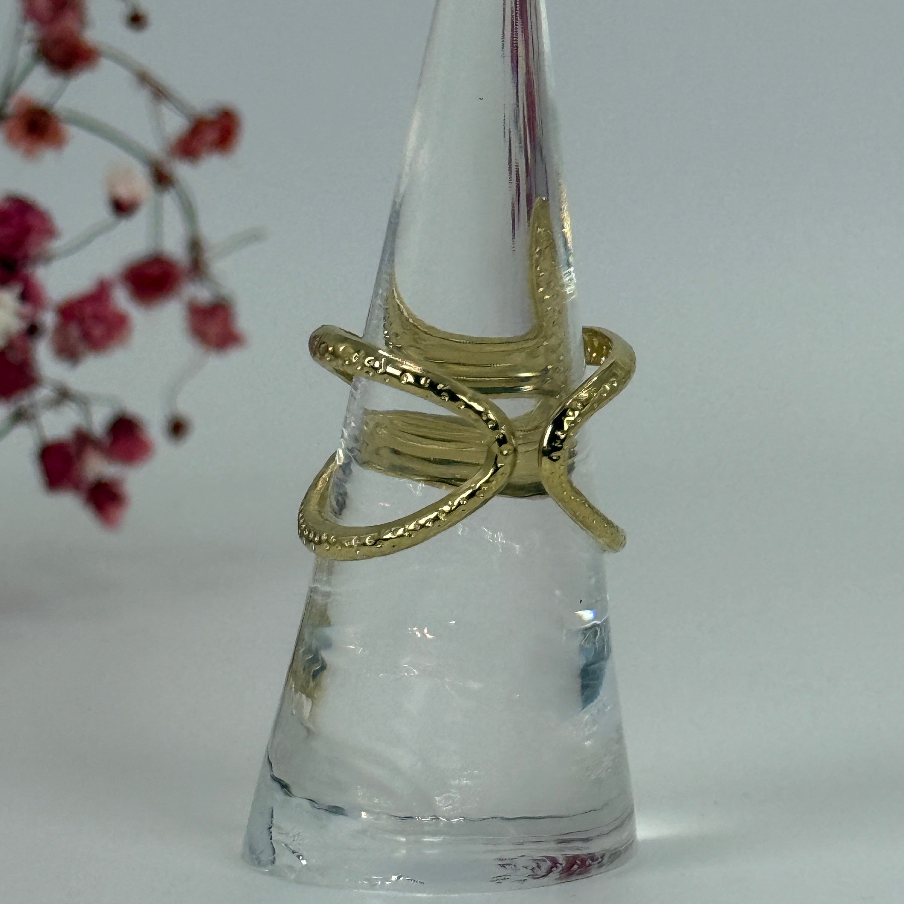 Bague étoile de mer en acier inoxydable dorée – Ajustable