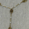 Verstellbare Edelstahlkette – goldene Ankerkette mit weißen Perlen