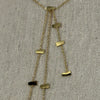 Y-Kette (Lariat) verstellbar aus Edelstahl – feine goldene Kette mit rechteckigen Anhängern.