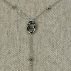 Collier Y argenté en acier inoxydable – Chaîne réglable avec pendentif chaîne d'ancre.