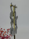Ohrringe Blütenblätter aus Edelstahl, silberfarben – mehrlagiges, texturiertes Blumen-Design