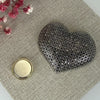 Broche aimantée en acier inoxydable – Cœur décoratif dispo dorée, argenté ou rose