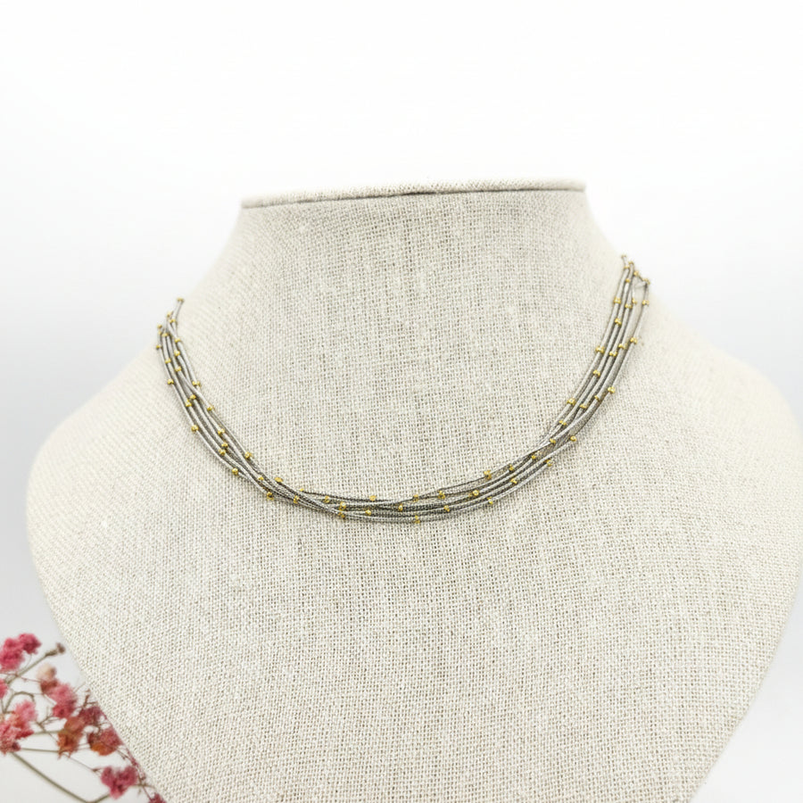 Roestvrijstalen zilveren & gouden multi-layer ketting – Elegante parelkettingen