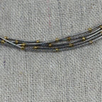 Collier multi-rangs acier inoxydable argent & or – Chaînes perlées élégantes