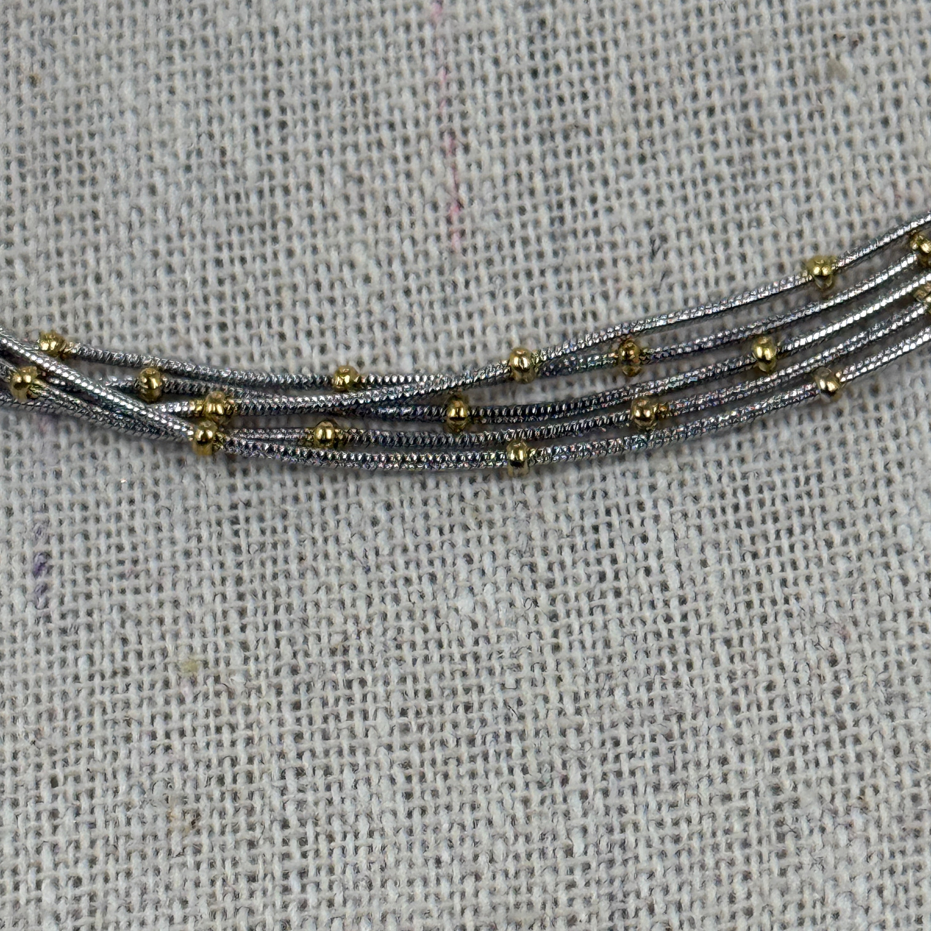 Collier multi-rangs acier inoxydable argent & or – Chaînes perlées élégantes