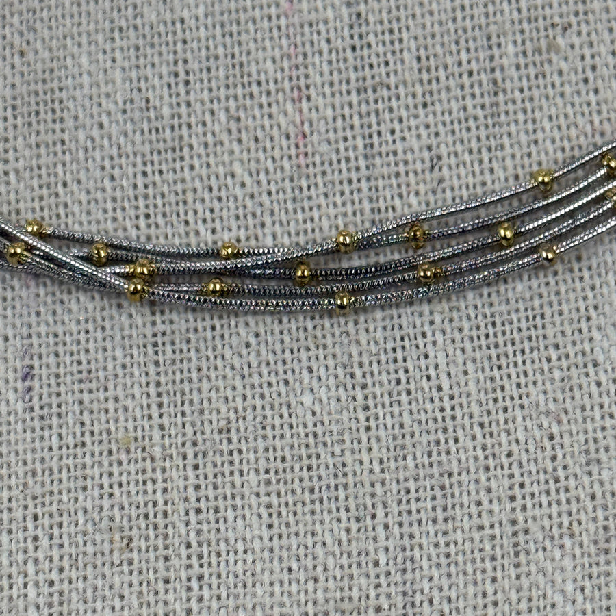 Roestvrijstalen zilveren & gouden multi-layer ketting – Elegante parelkettingen