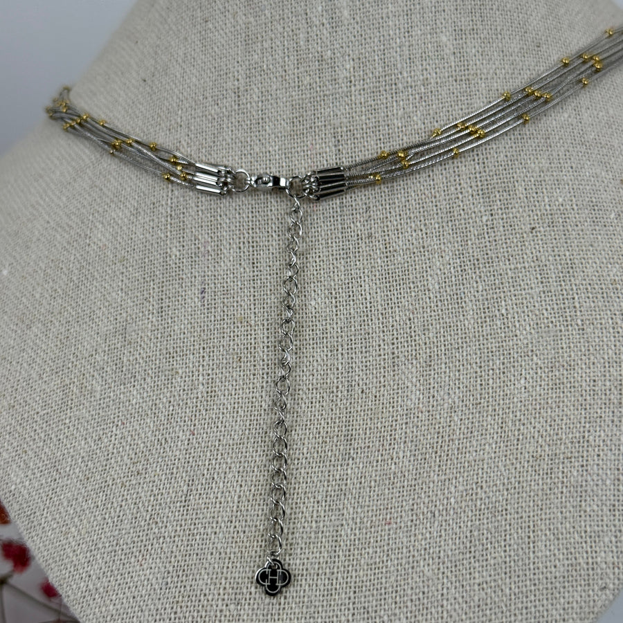 Roestvrijstalen zilveren & gouden multi-layer ketting – Elegante parelkettingen