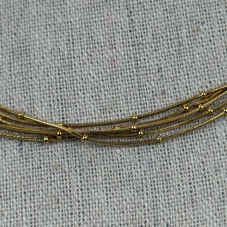 Roestvrijstalen zilveren & gouden multi-layer ketting – Elegante parelkettingen