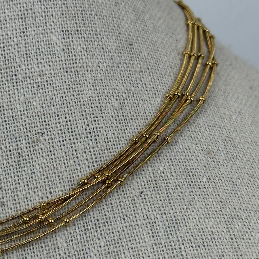 Roestvrijstalen zilveren & gouden multi-layer ketting – Elegante parelkettingen