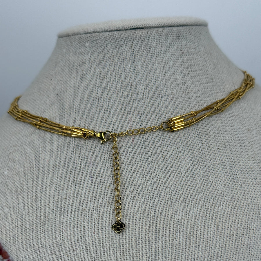 Roestvrijstalen zilveren & gouden multi-layer ketting – Elegante parelkettingen