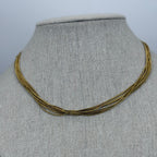 Collier multi-rangs doré en acier inoxydable – Chaînes serpent élégantes