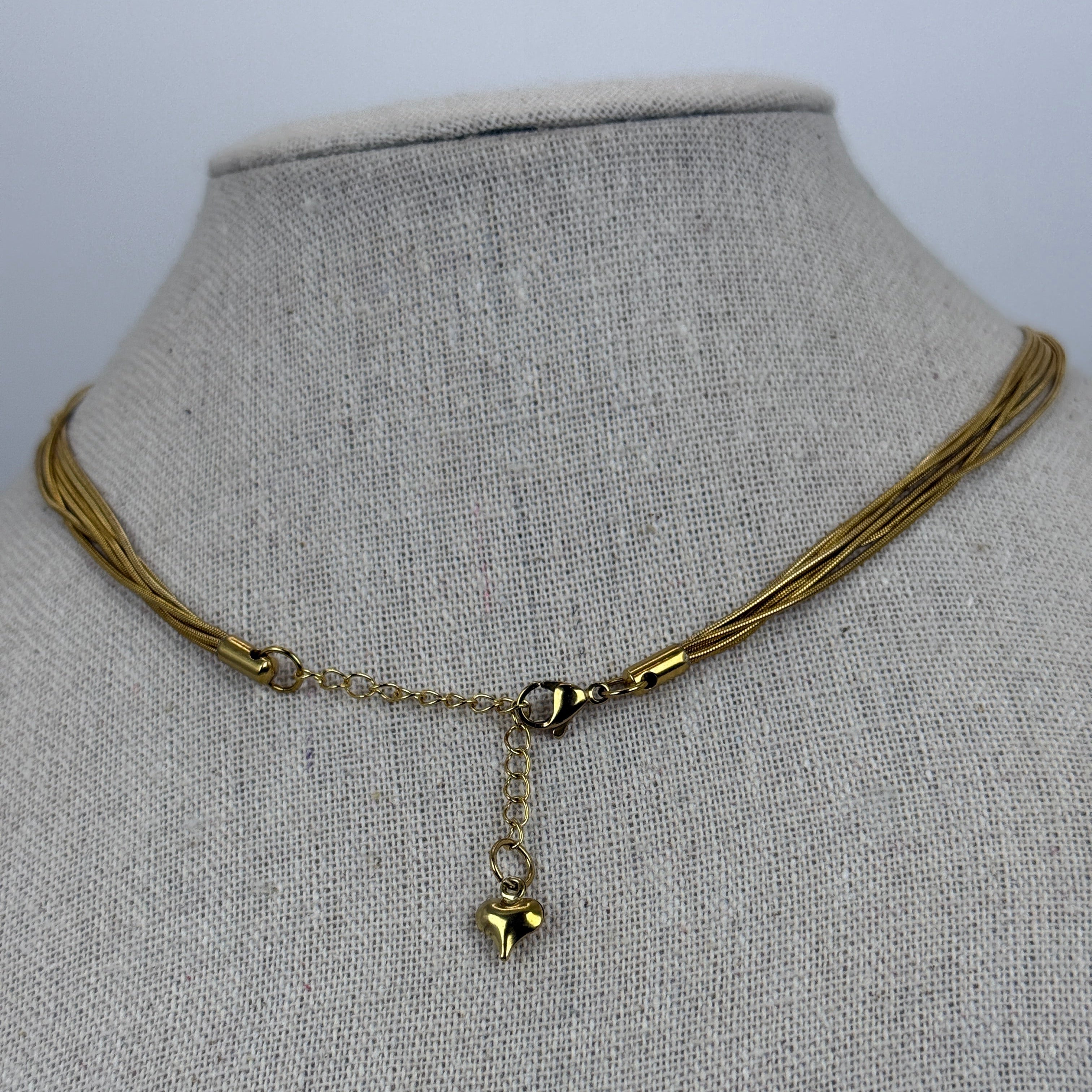 Collier multi-rangs doré en acier inoxydable – Chaînes serpent élégantes