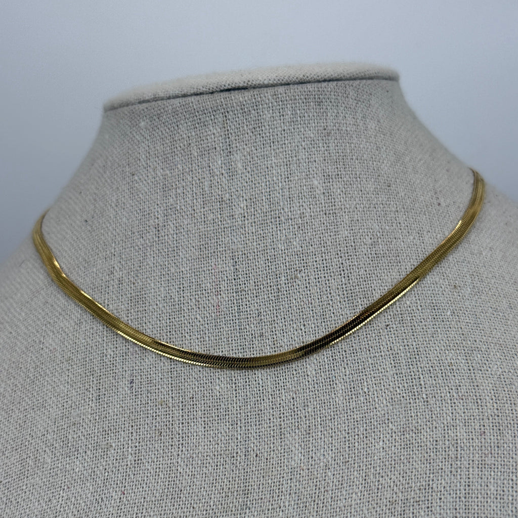 Vergoldete Choker-Halskette aus Edelstahl – Glänzende Schlangenkette