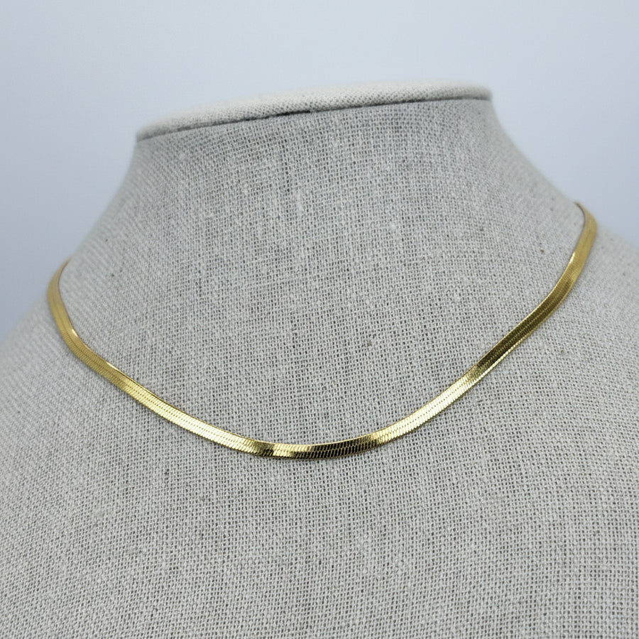 Verguld roestvrijstalen choker – Glanzende slangenketting