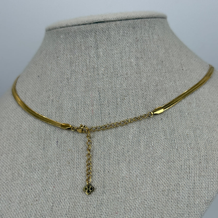 Verguld roestvrijstalen choker – Glanzende slangenketting
