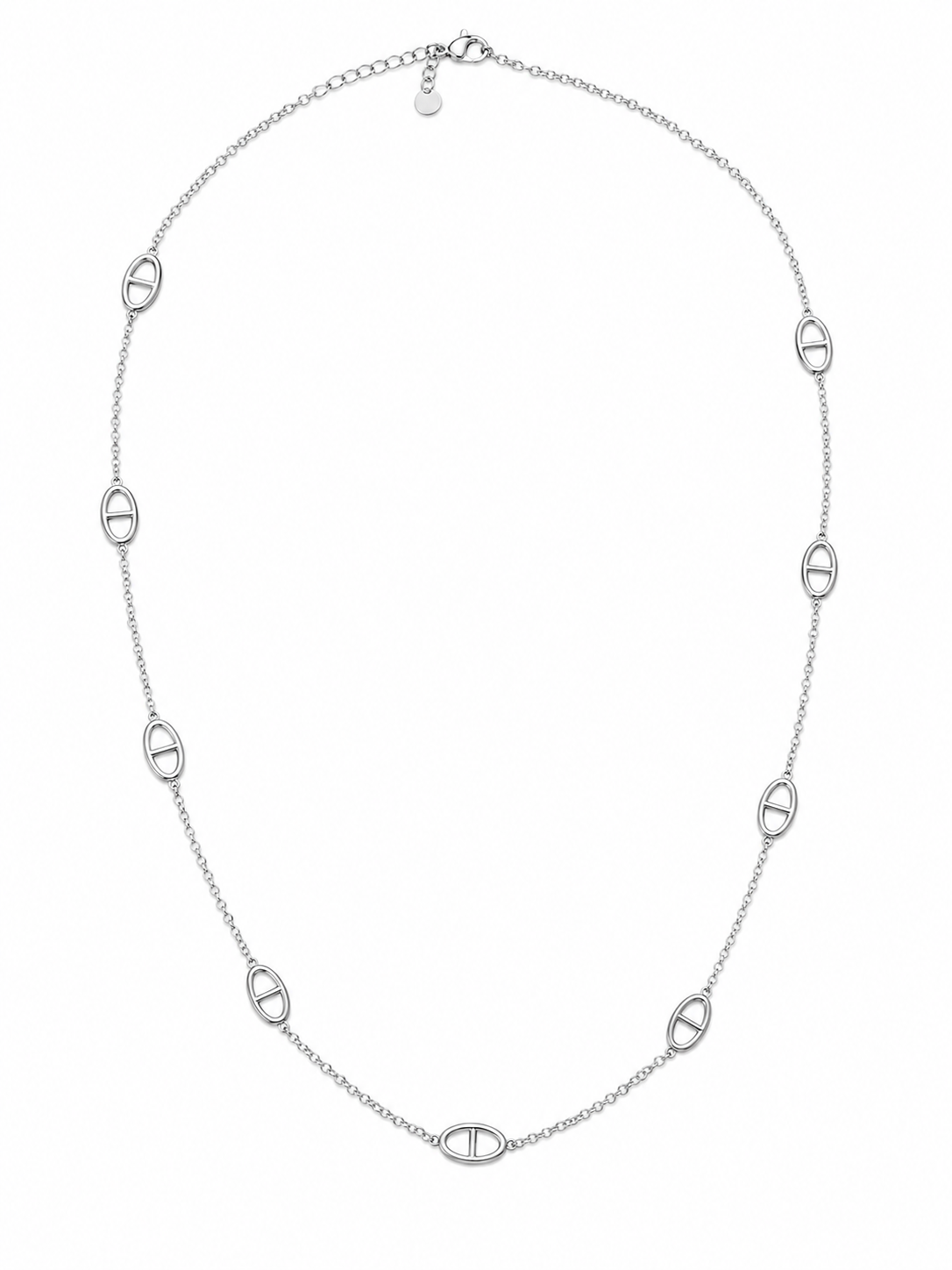 Collier sautoir motif chaîne d’ancre en acier inoxydable argenté – style minimaliste et élégant