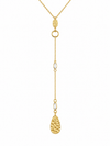Collier Y doré martelées et détails cristaux - acier inoxydable – pendentif martelé &amp; cristaux