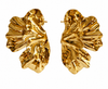 Weiße Herzohrringe aus goldfarbenem Edelstahl