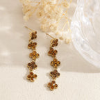 Boucles d’oreilles Chance marron en acier inoxydable doré