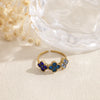 Bague Chance bleue en acier inoxydable doré