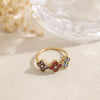Bague Chance multicolore en acier inoxydable doré