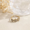 Bague Chance cristal en acier inoxydable doré