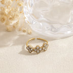 Bague Chance cristal en acier inoxydable doré