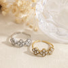 Bague Chance cristal en acier inoxydable doré