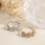 Bague Chance cristal en acier inoxydable argenté