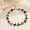 Bracelet Chance bleu en acier inoxydable doré