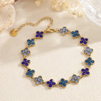 Bracelet Chance bleu en acier inoxydable doré