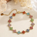 Bracelet Chance multicolore en acier inoxydable doré