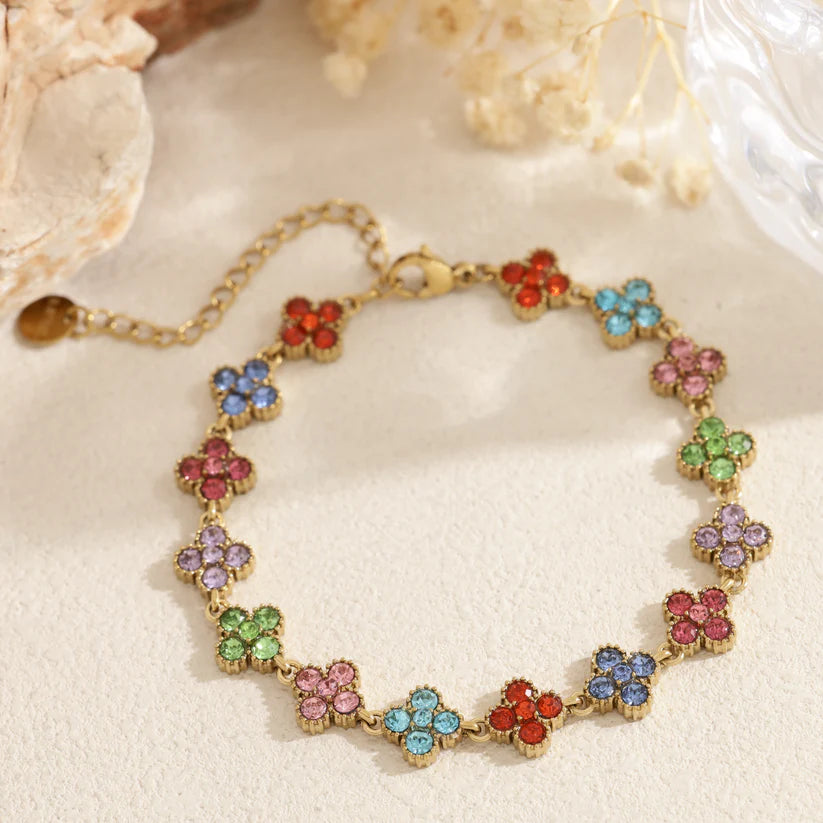 Bracelet Chance multicolore en acier inoxydable doré