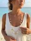 Collier sautoir doré charms coquillages et étoile de mer – acier inox